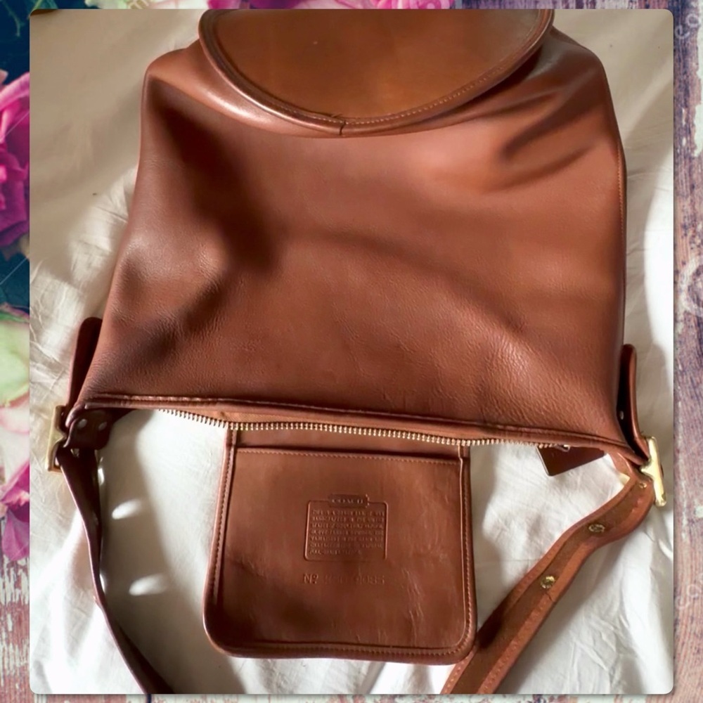 COACH BRITISH TAN LEATHER XL DUFFLE FEED SAC BUCKET BAG 9085 - Picture 15 of 17